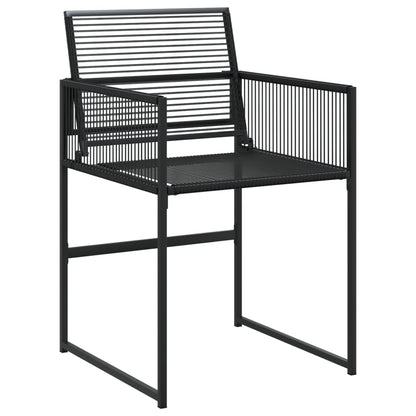 Gartenstühle 4 Stk. Schwarz Poly Rattan