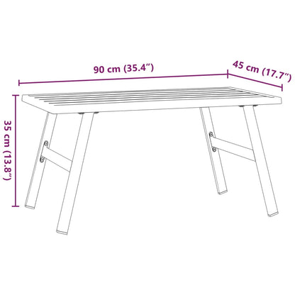 Garten-Couchtisch Schwarz 90x45x35 cm Pulverbeschichteter Stahl