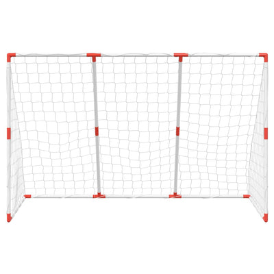 Fußballtor für Kinder mit Bällen 2-in-1 Weiß 184x64x124 cm