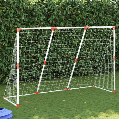 Fußballtor für Kinder mit Bällen 2-in-1 Weiß 184x64x124 cm