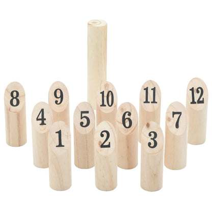 13-tlg. Kubb-Spielset mit Tragetasche Massivholz Kiefer