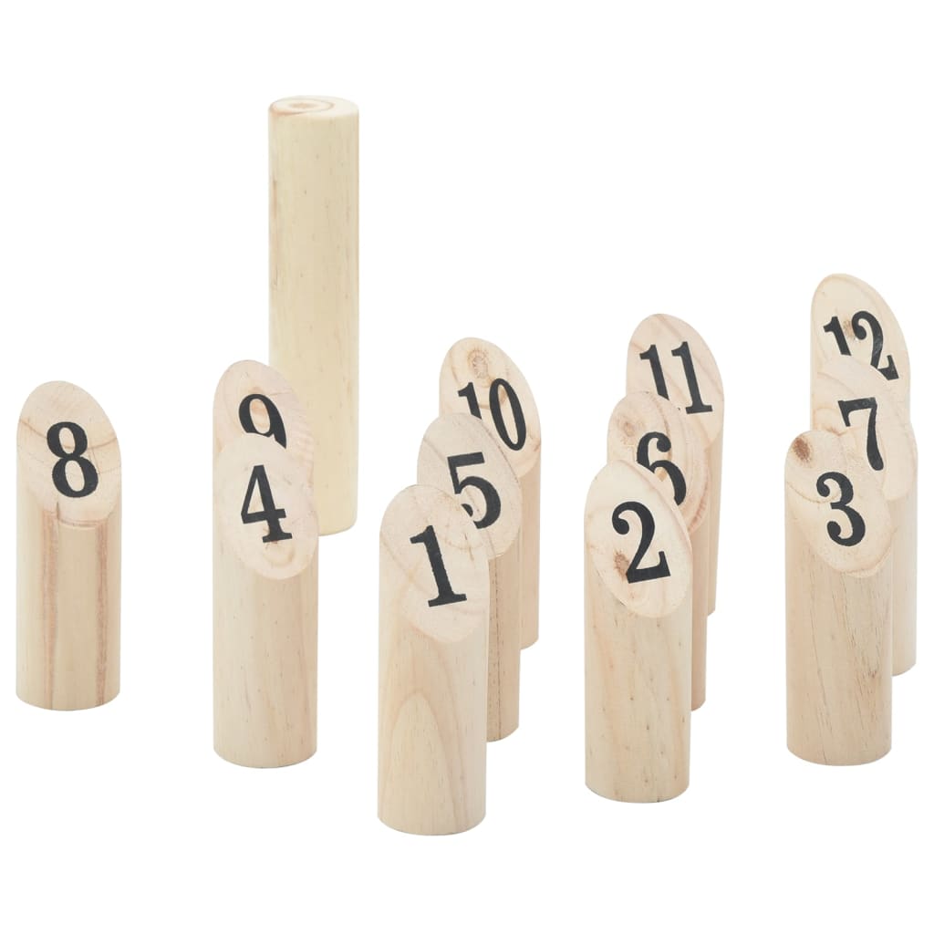 13-tlg. Kubb-Spielset mit Tragetasche Massivholz Kiefer