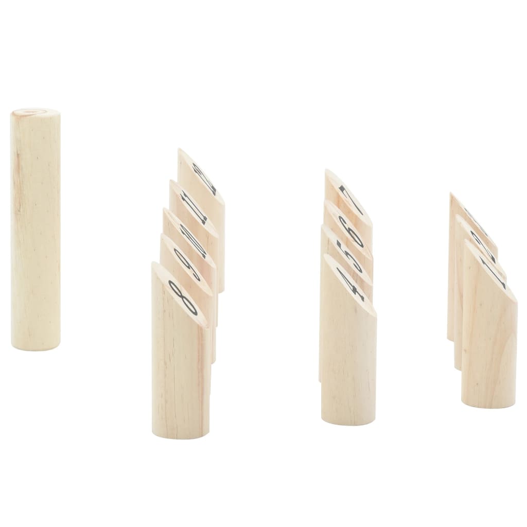 13-tlg. Kubb-Spielset mit Tragetasche Massivholz Kiefer