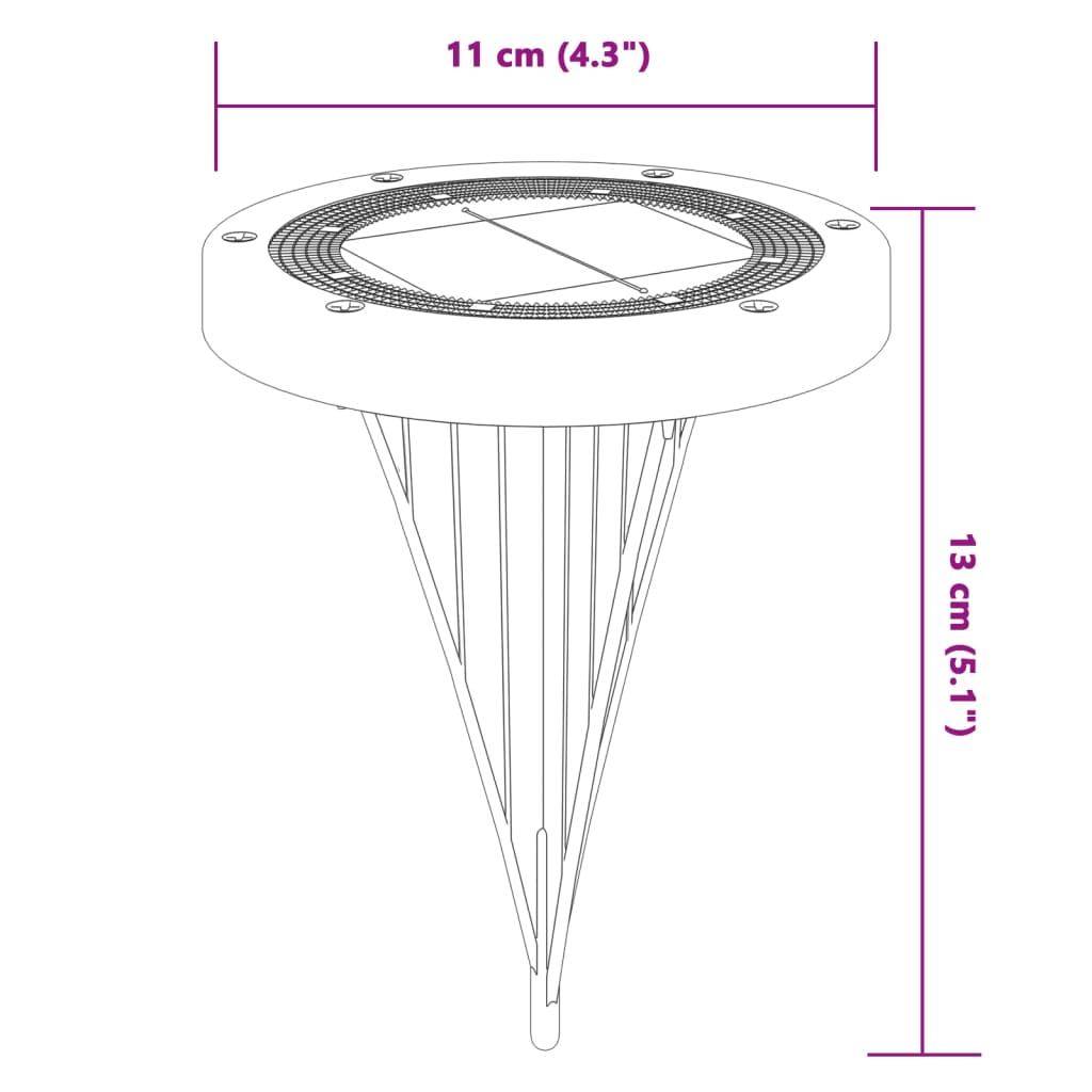 Solar-Bodenleuchten mit Erdspieß 4 Stk. Warmweiß