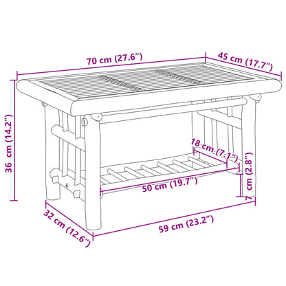 Couchtisch 70x45x36 cm Bambus