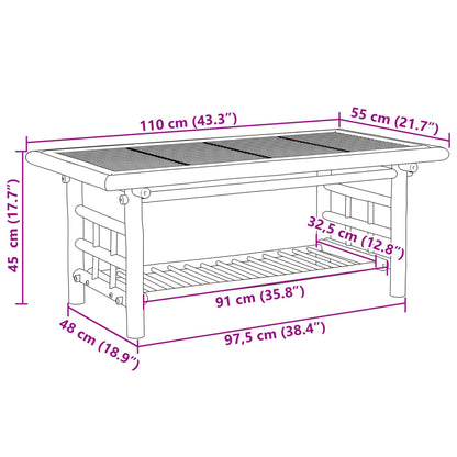 Couchtisch 110x55x45 cm Bambus