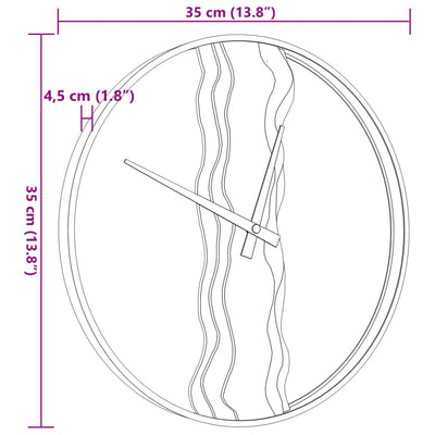 Wanduhr Braun Ø35 cm Eisen und Eichenholz