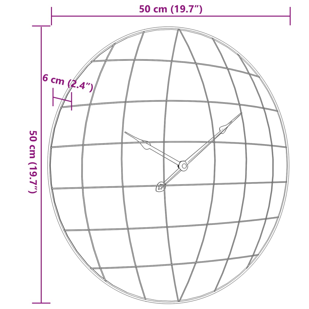 Wanduhr Gelb und Schwarz Ø50 cm Holzwerkstoff