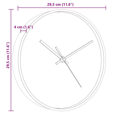 Wanduhr Golden und Weiß Ø29,5 cm Polystyren und Glas