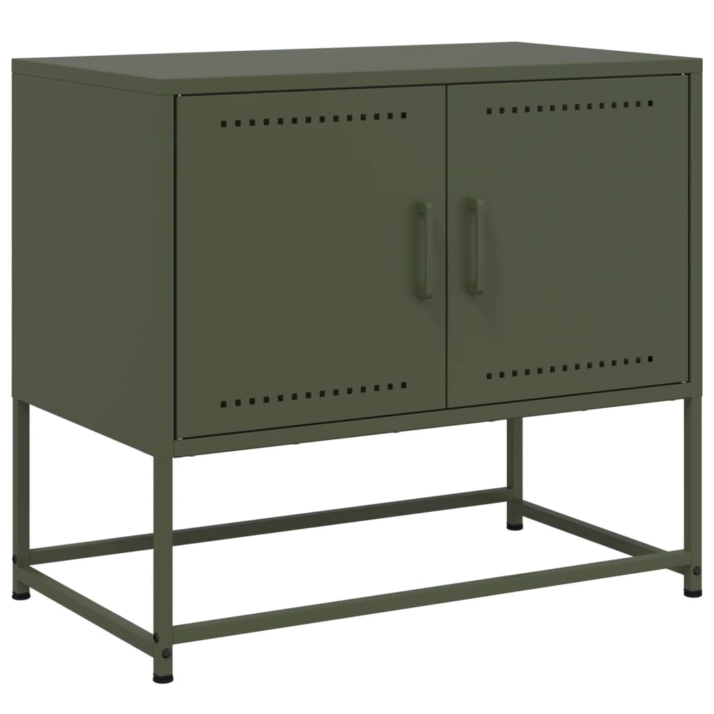 TV-Schrank Olivgrün 68,5x39x60,5 cm Stahl