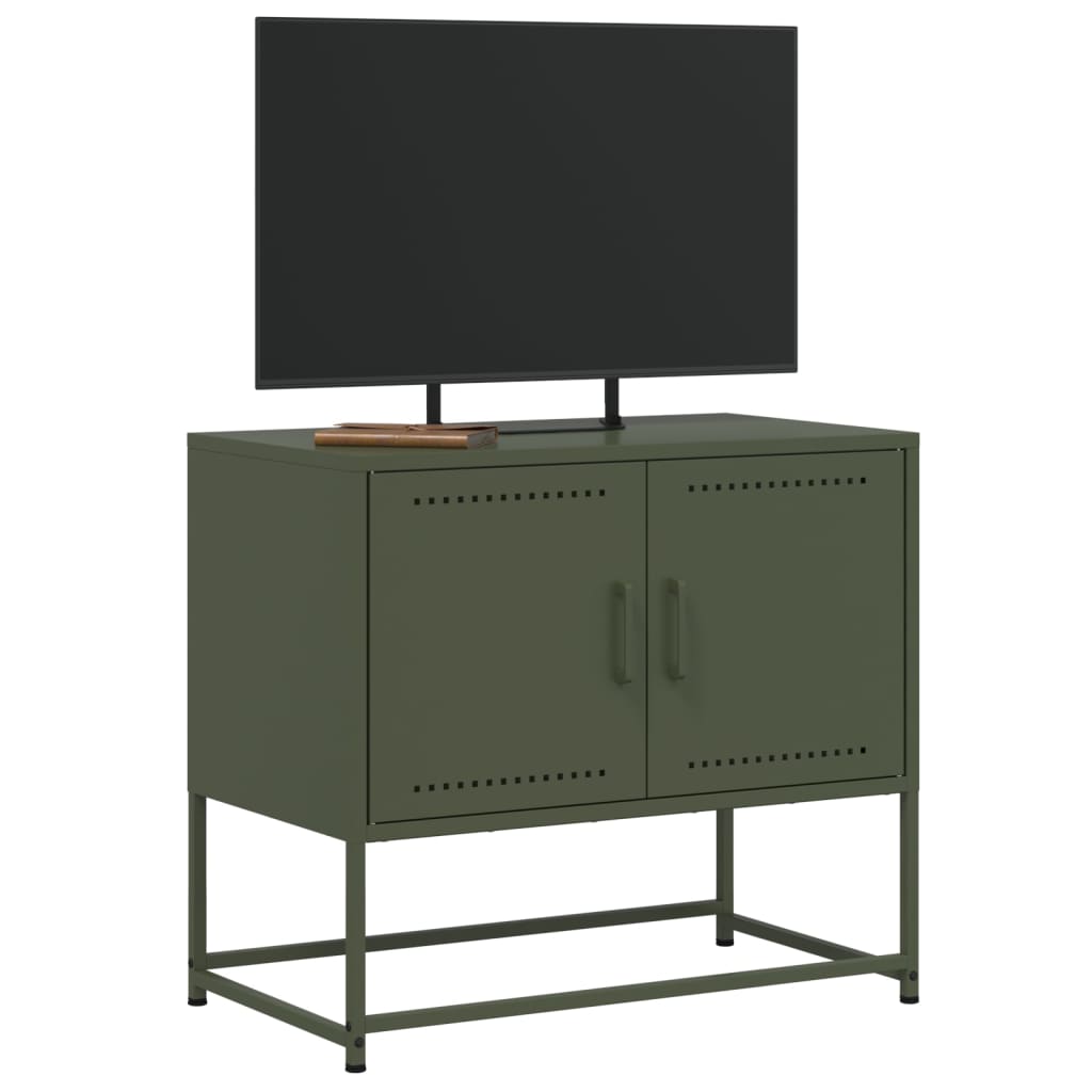 TV-Schrank Olivgrün 68,5x39x60,5 cm Stahl