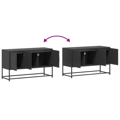 TV-Schrank Schwarz 100,5x39x60,5 cm Stahl