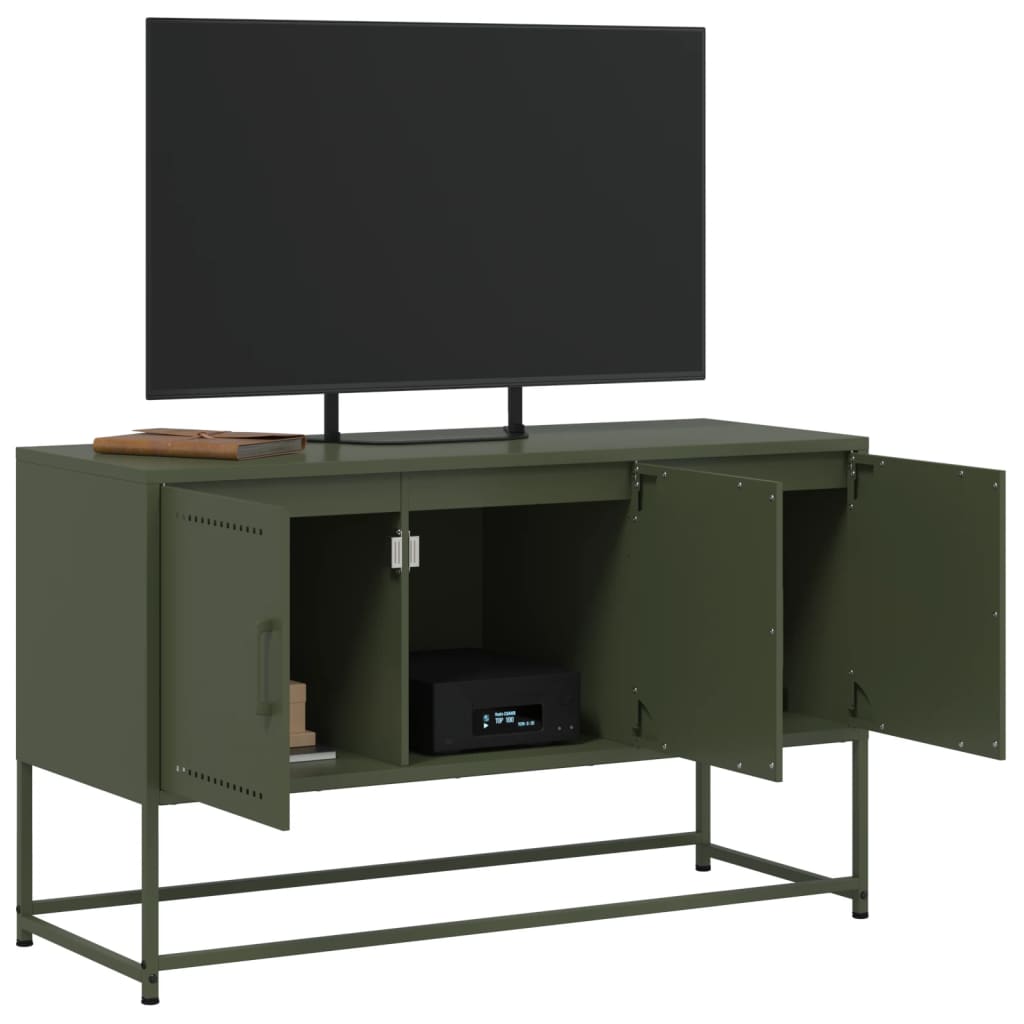 TV-Schrank Olivgrün 100,5x39x60,5 cm Stahl