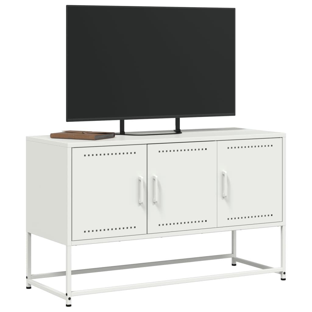 TV-Schrank Weiß 100,5x39x60,5 cm Stahl