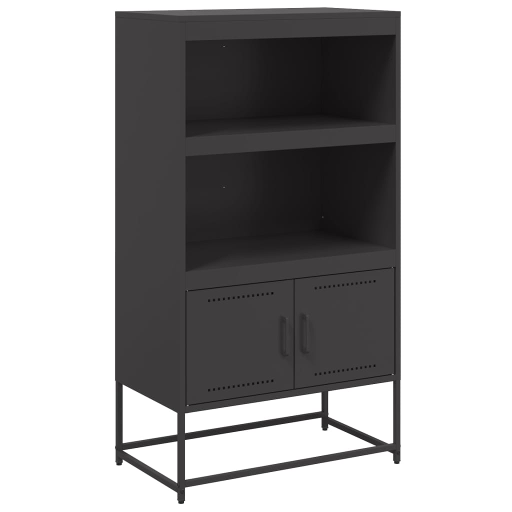 Highboard Schwarz 68,5x38,5x123,5 cm Stahl