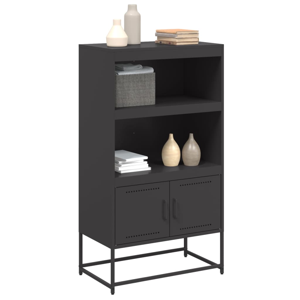 Highboard Schwarz 68,5x38,5x123,5 cm Stahl