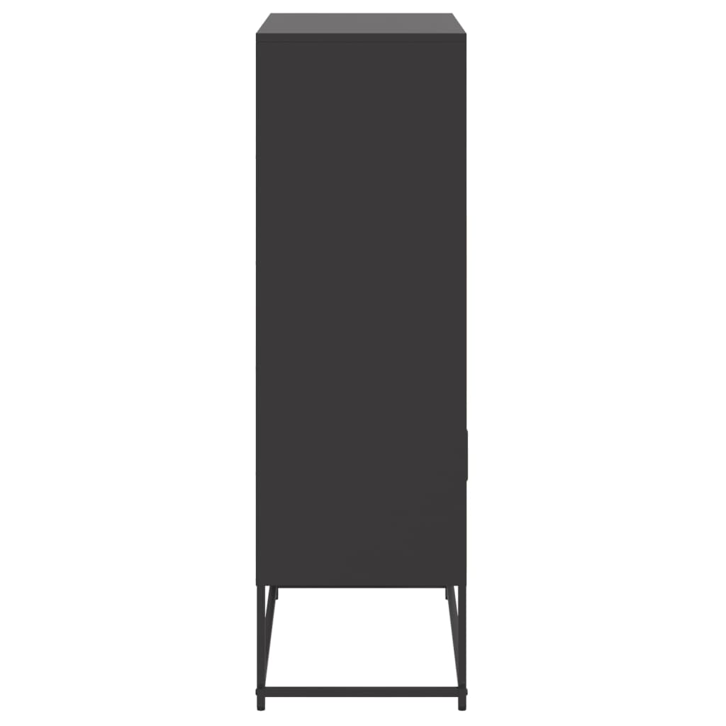 Highboard Schwarz 68,5x38,5x123,5 cm Stahl