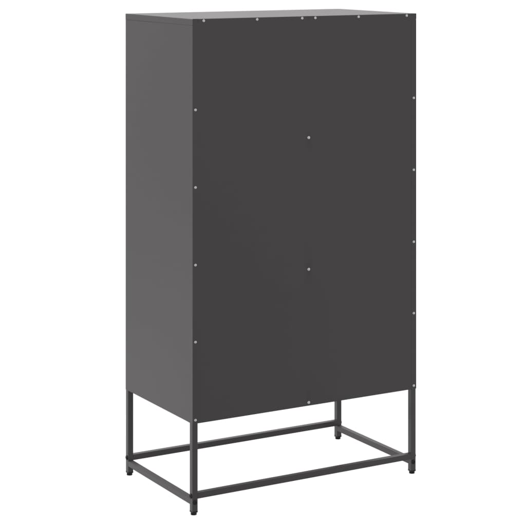 Highboard Schwarz 68,5x38,5x123,5 cm Stahl