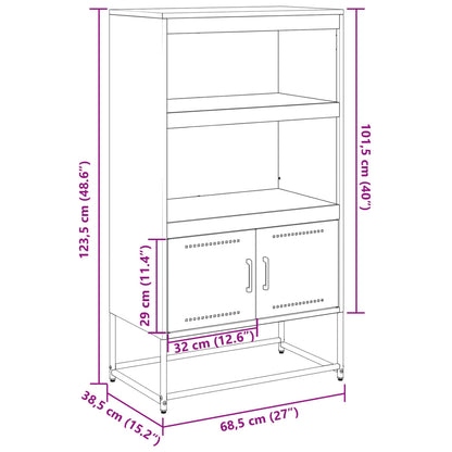 Highboard Weiß 68,5x38,5x107 cm Stahl