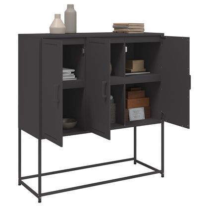 Highboard Schwarz 100,5x39x107 cm Stahl