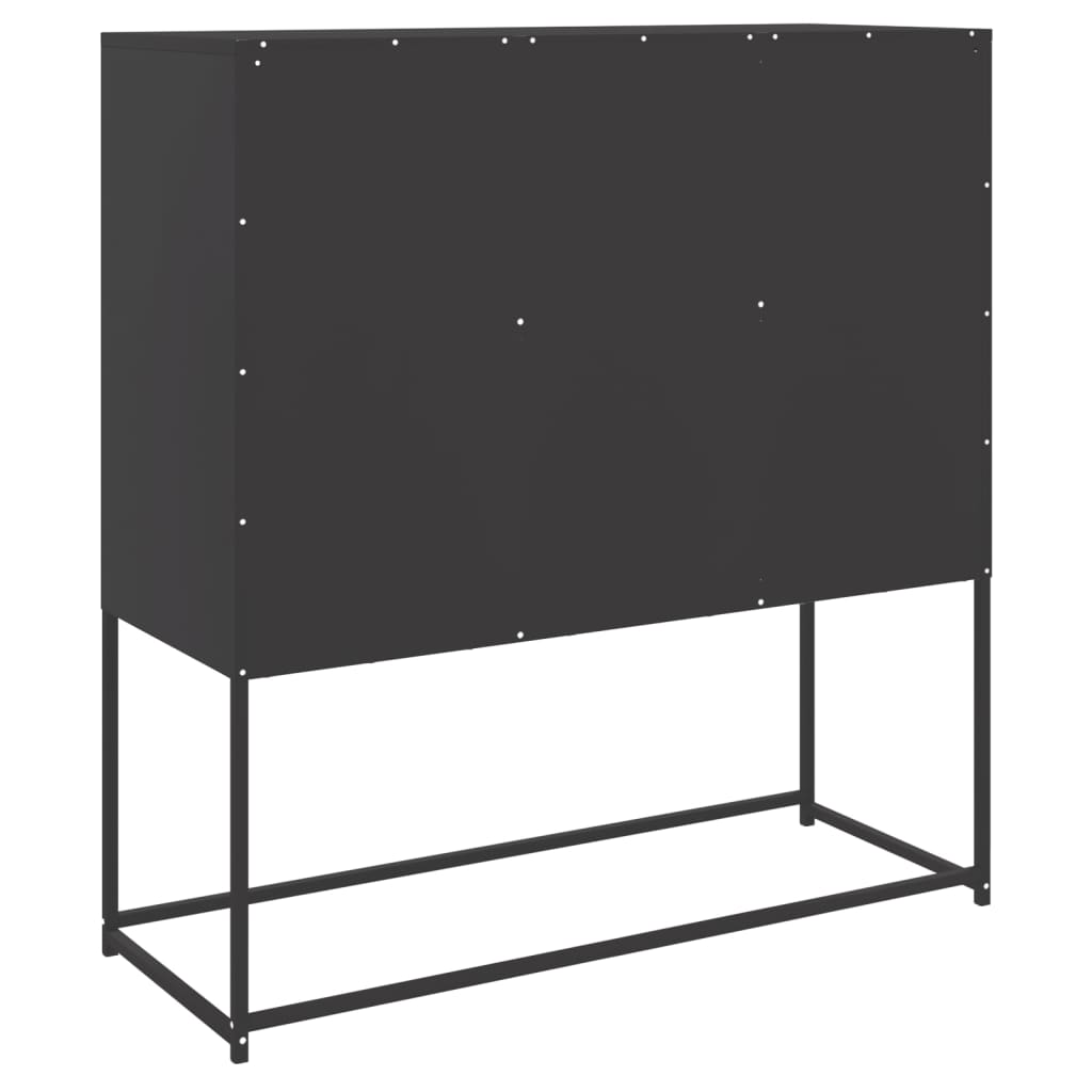 Highboard Schwarz 100,5x39x107 cm Stahl