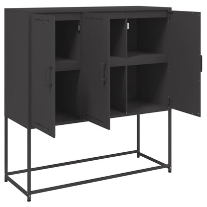 Highboard Schwarz 100,5x39x107 cm Stahl