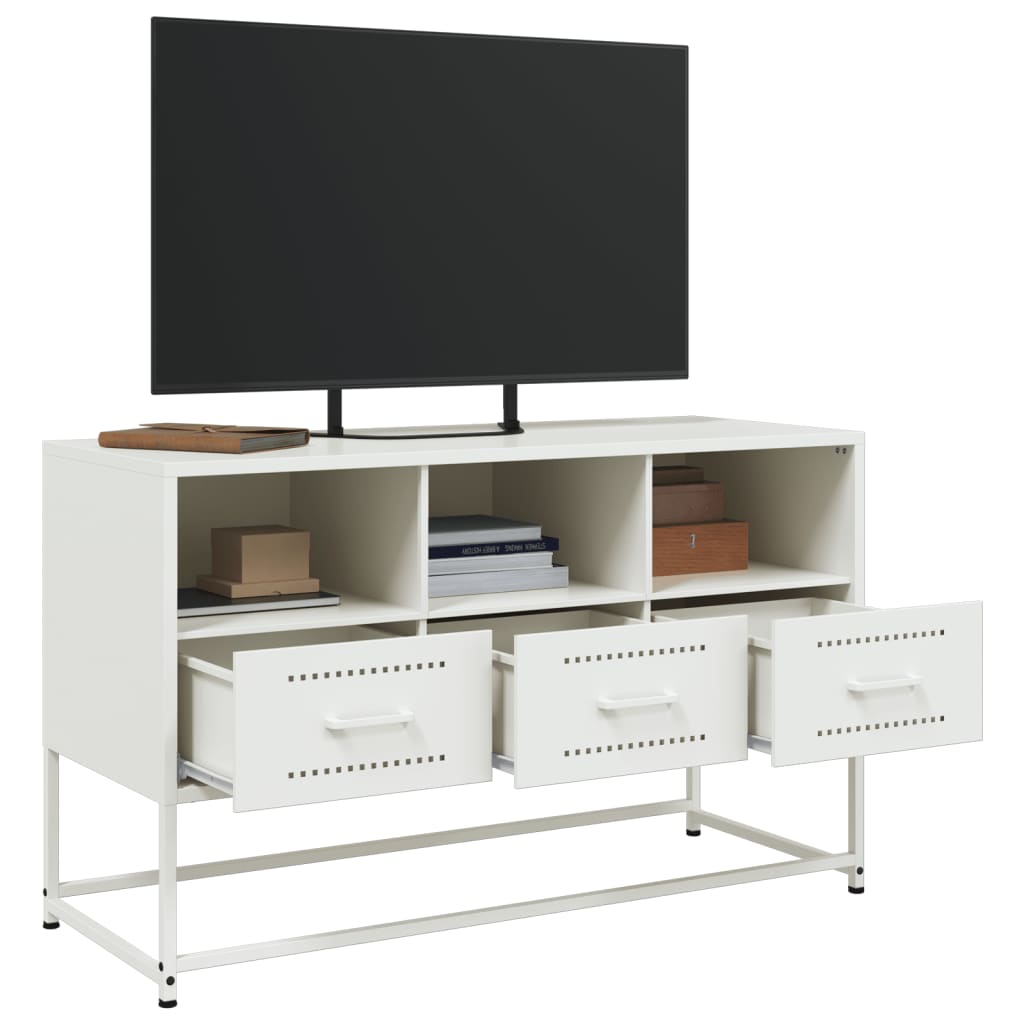 TV-Schrank Weiß 100,5x39x60,5 cm Stahl