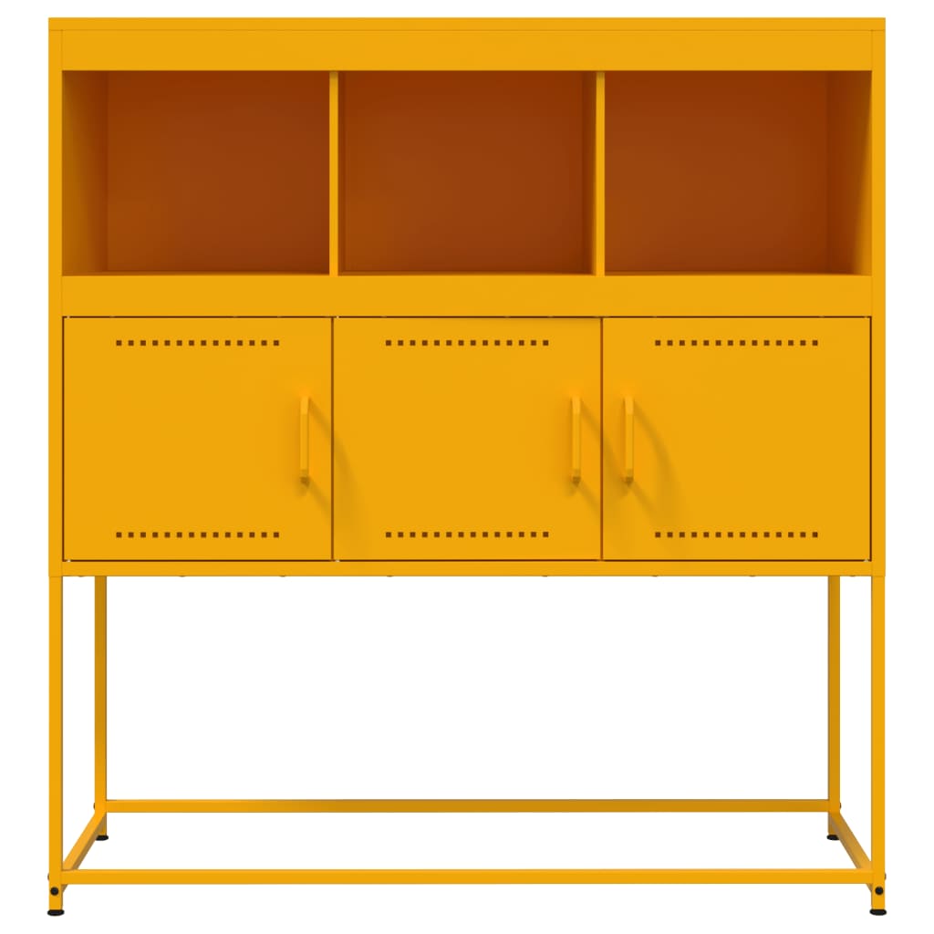 Sideboard Senfgelb 100,5x39x107 cm Stahl