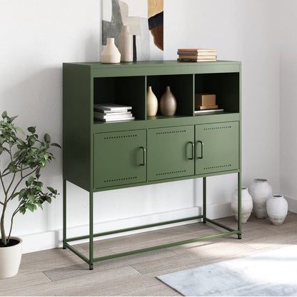 Sideboard Olivgrün 100,5x39x107 cm Stahl