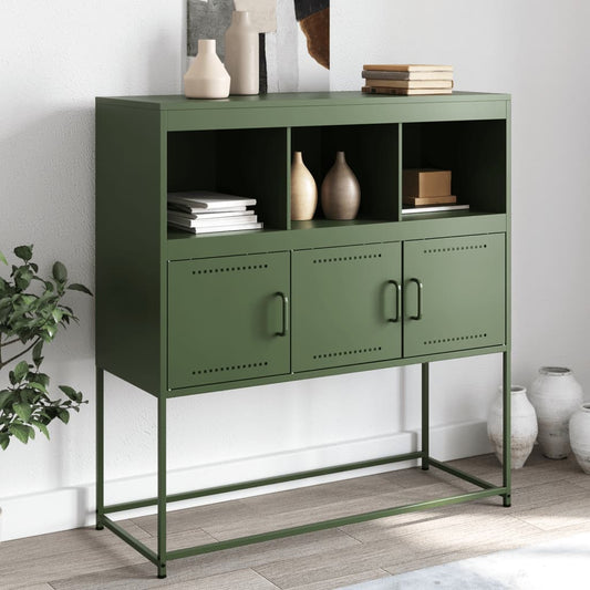 Sideboard Olivgrün 100,5x39x107 cm Stahl