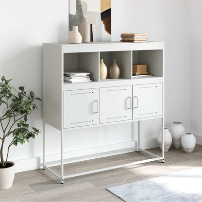 Sideboard Weiß 100,5x39x107 cm Stahl