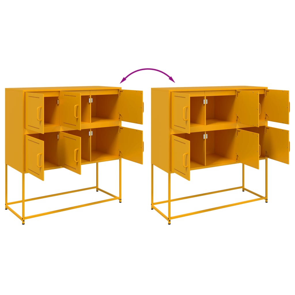 Sideboard Senfgelb 100,5x39x107 cm Stahl