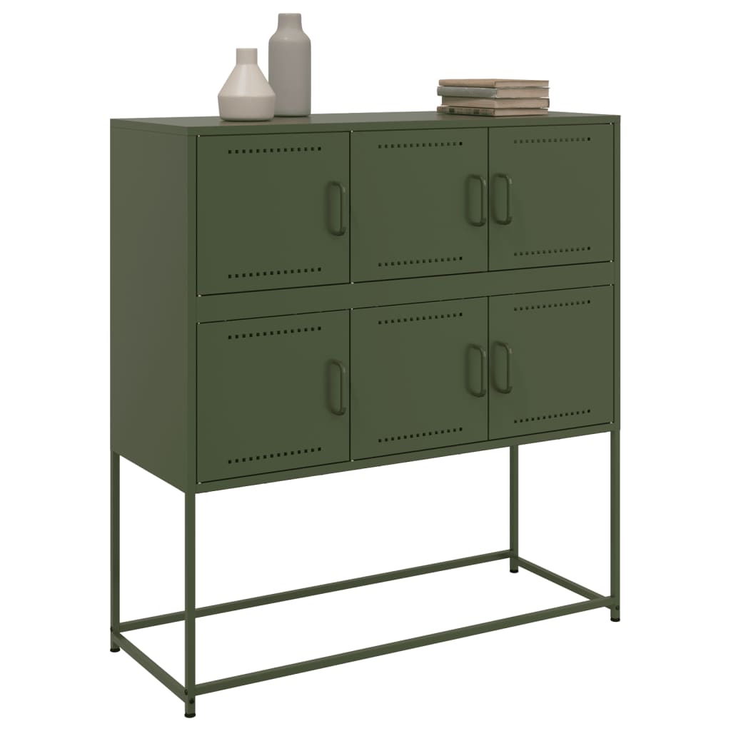 Sideboard Olivgrün 100,5x39x107 cm Stahl