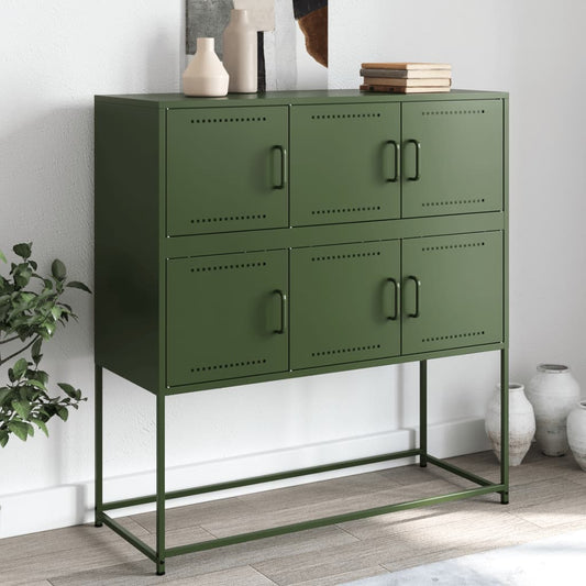 Sideboard Olivgrün 100,5x39x107 cm Stahl