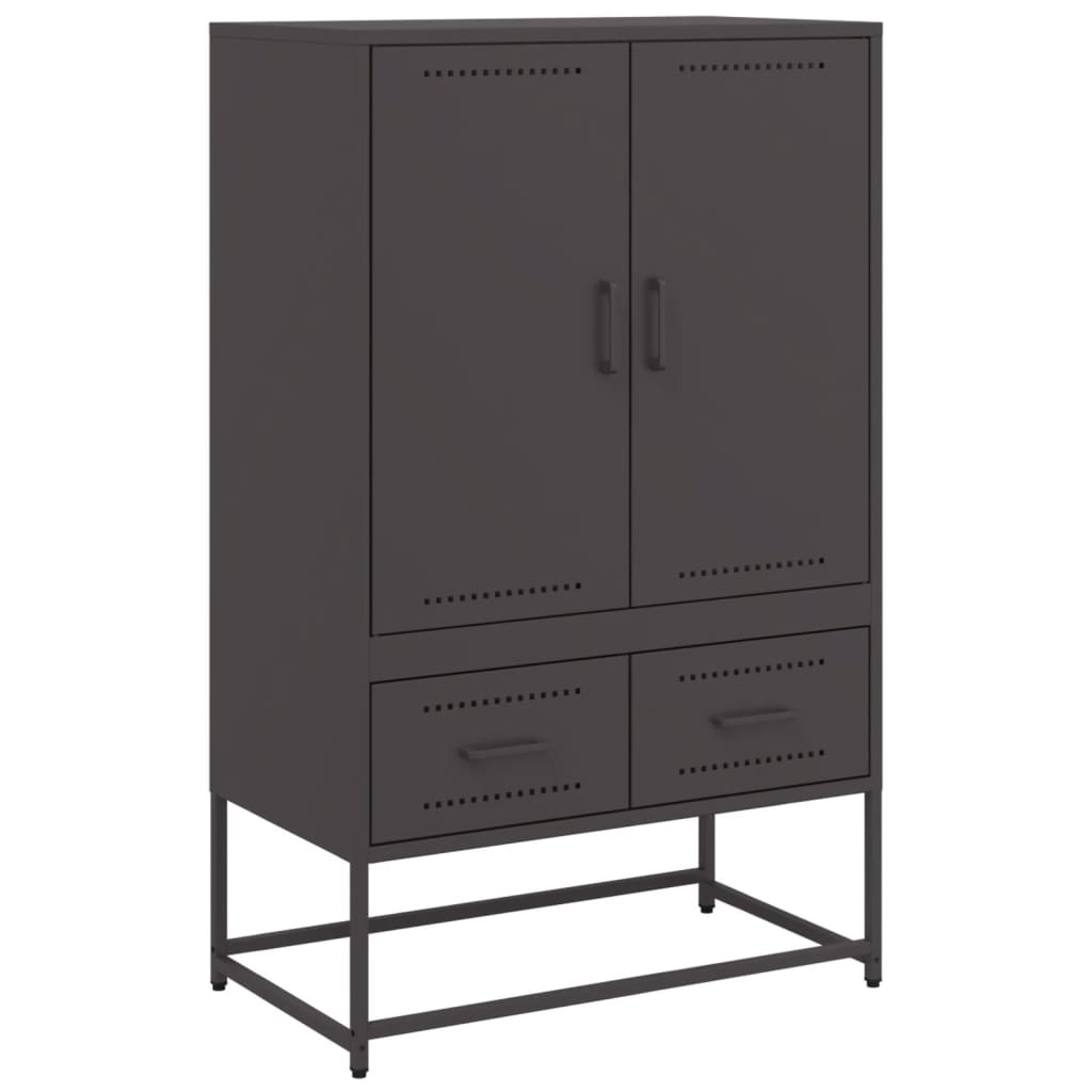 Highboard Schwarz 68x39x111,5 cm Stahl