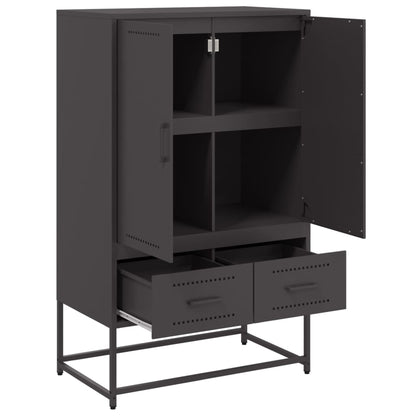 Highboard Schwarz 68x39x111,5 cm Stahl