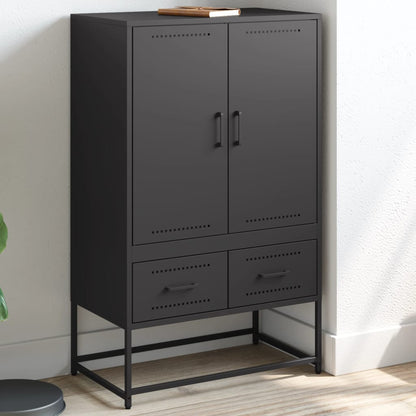 Highboard Schwarz 68x39x111,5 cm Stahl