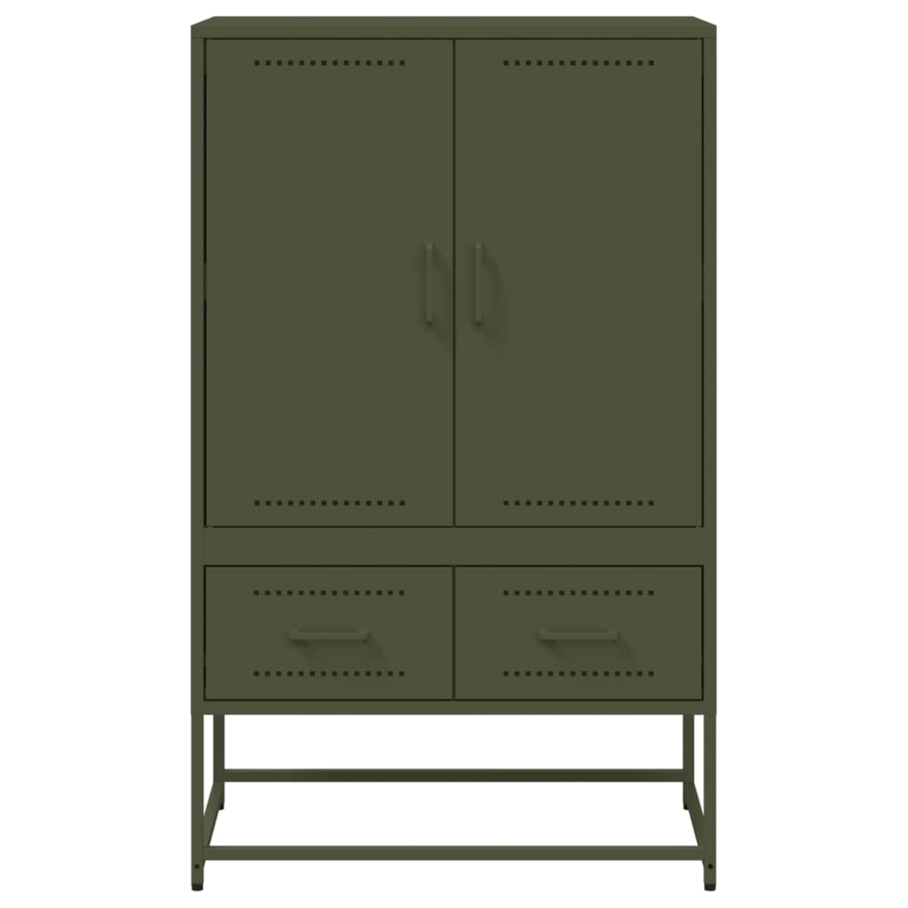 Highboard Olivgrün 68x39x111,5 cm Stahl