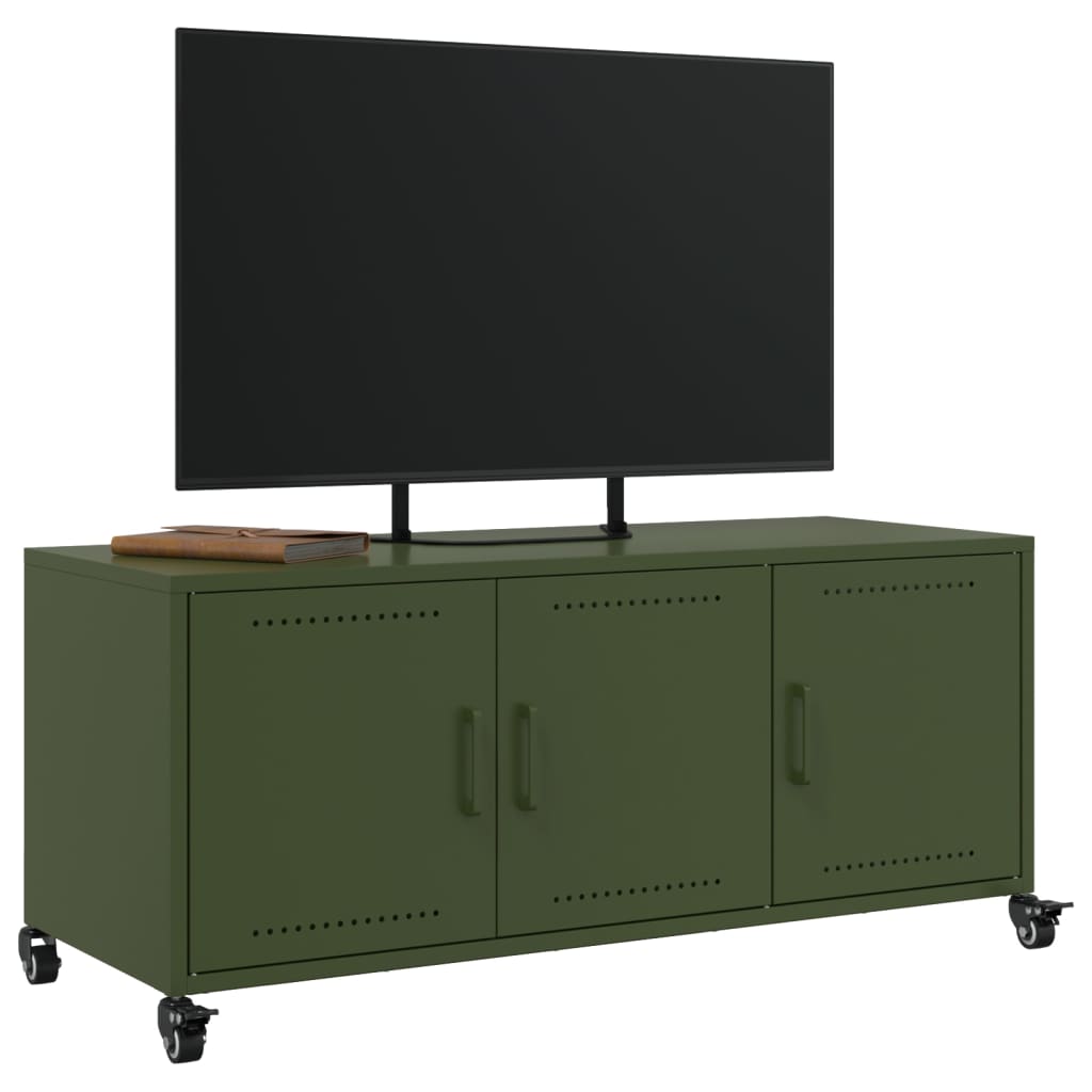 TV-Schrank Olivgrün 100,5x39x43,5 cm Stahl