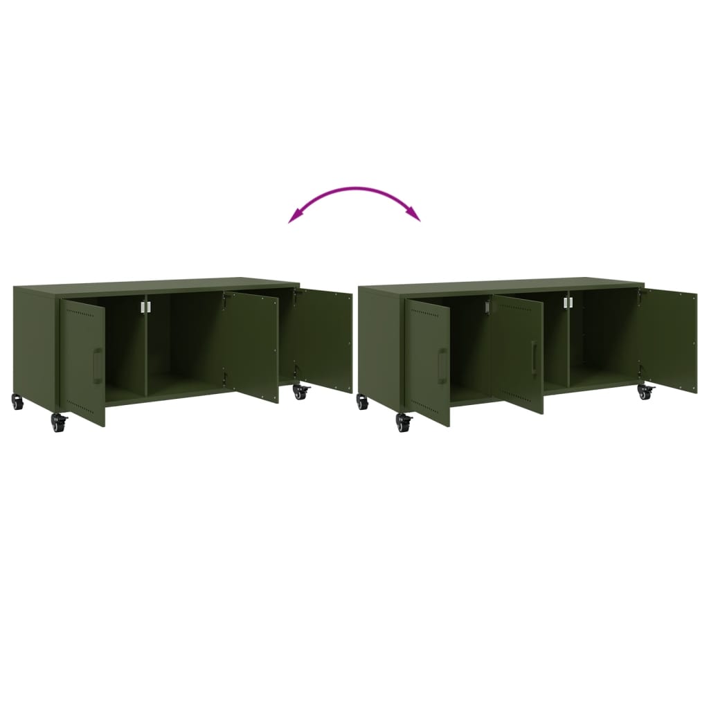 TV-Schrank Olivgrün 100,5x39x43,5 cm Stahl