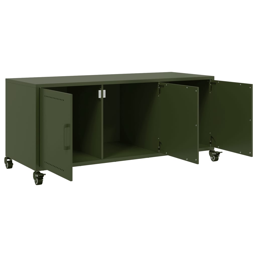 TV-Schrank Olivgrün 100,5x39x43,5 cm Stahl