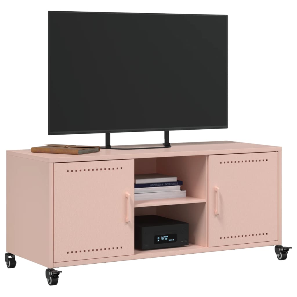 TV-Schrank Rosa 100,5x39x43,5 cm Stahl