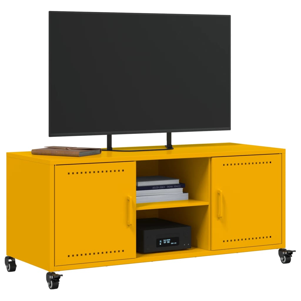 TV-Schrank Senfgelb 100,5x39x43,5 cm Stahl