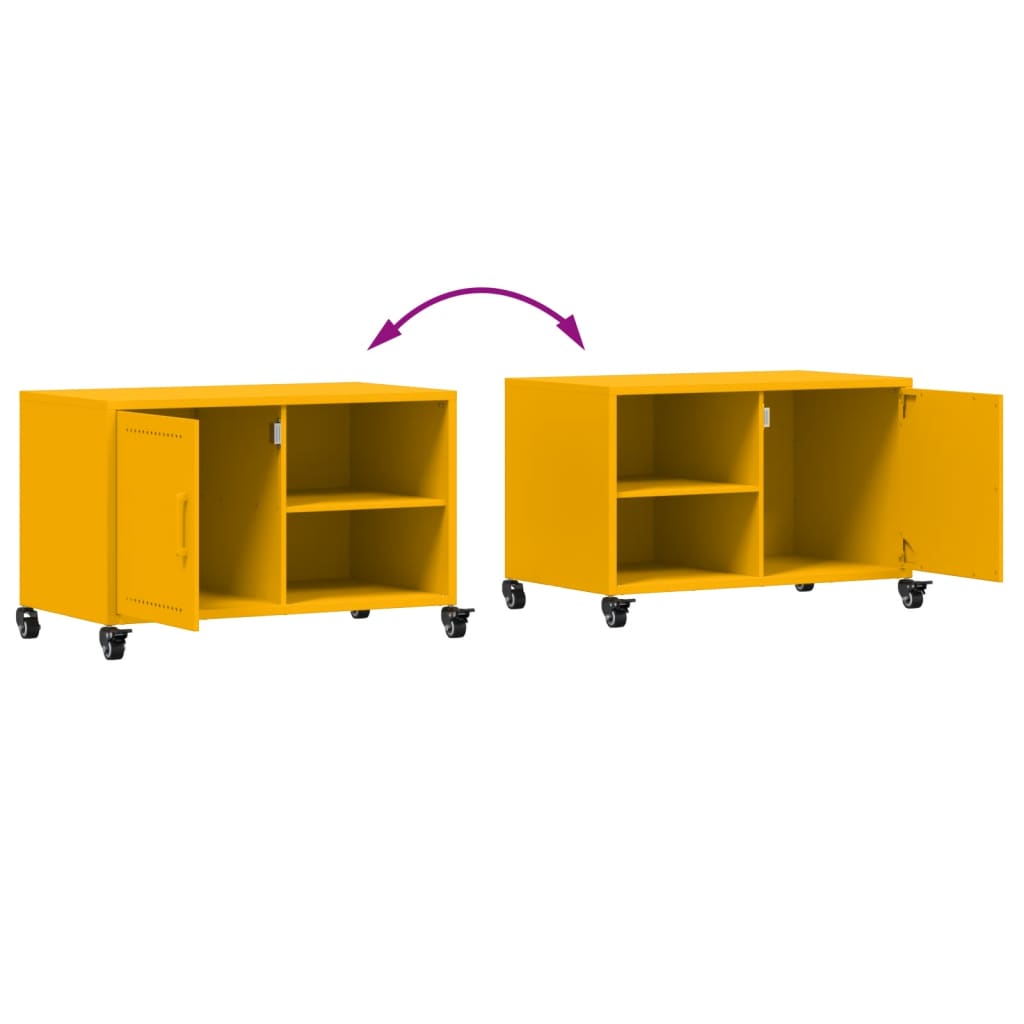 TV-Schrank Senfgelb 68x39x43,5 cm Stahl