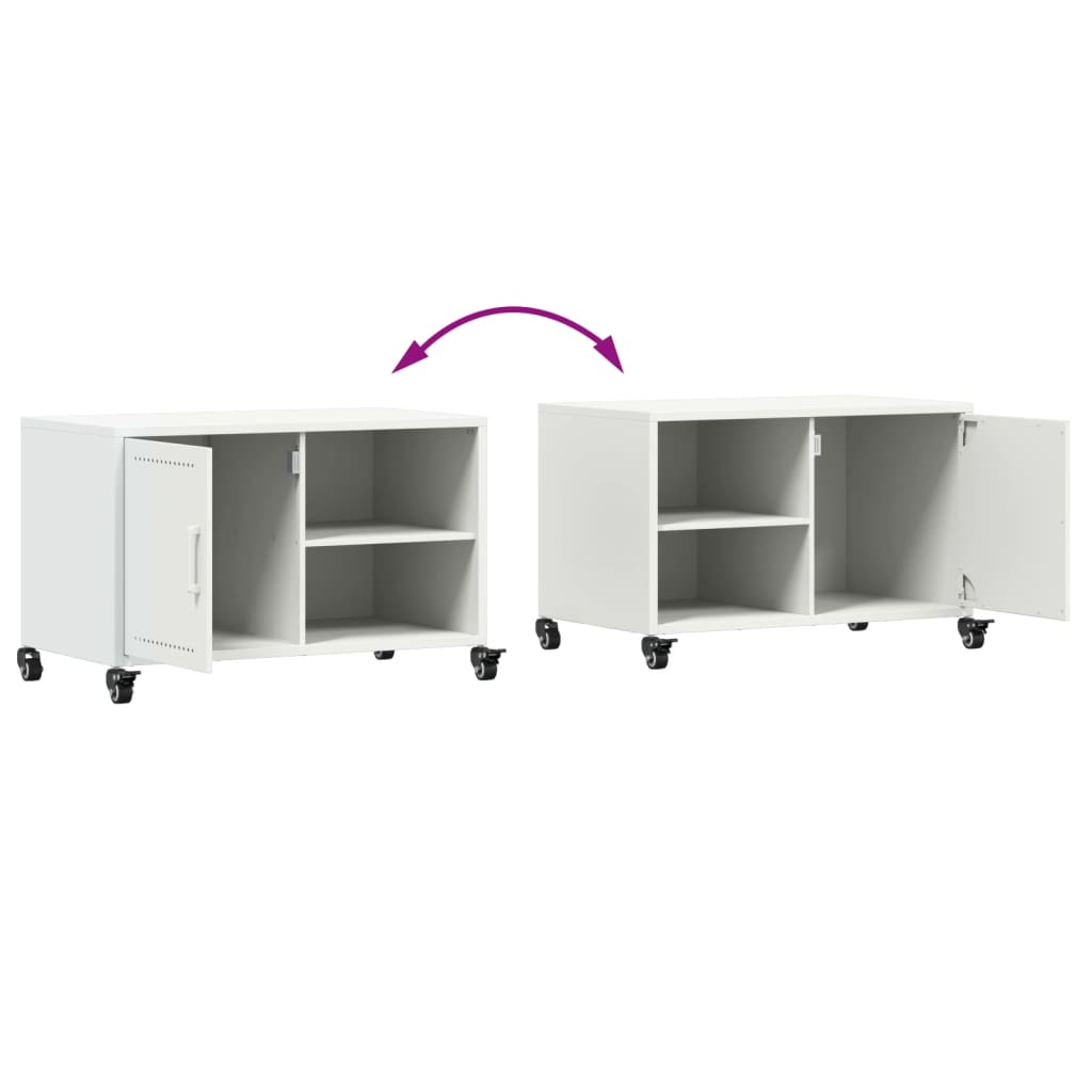 TV-Schrank Weiß 68x39x43,5 cm Stahl