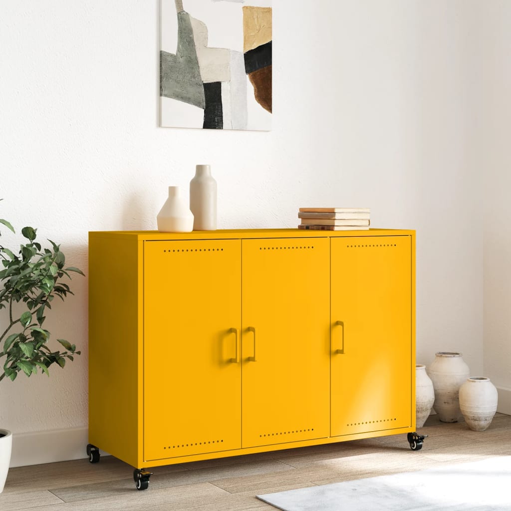 Sideboard Senfgelb 100,5x39x72 cm Stahl