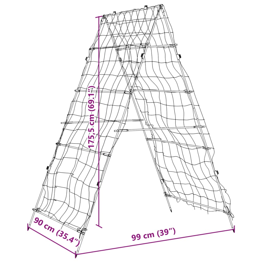 Pflanzennetz A-Rahmen 99x90x175,5 cm Stahl