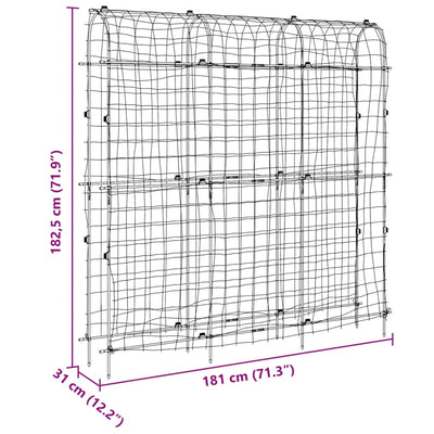 Pflanzennetz U-Rahmen 181x31x182,5 cm Stahl