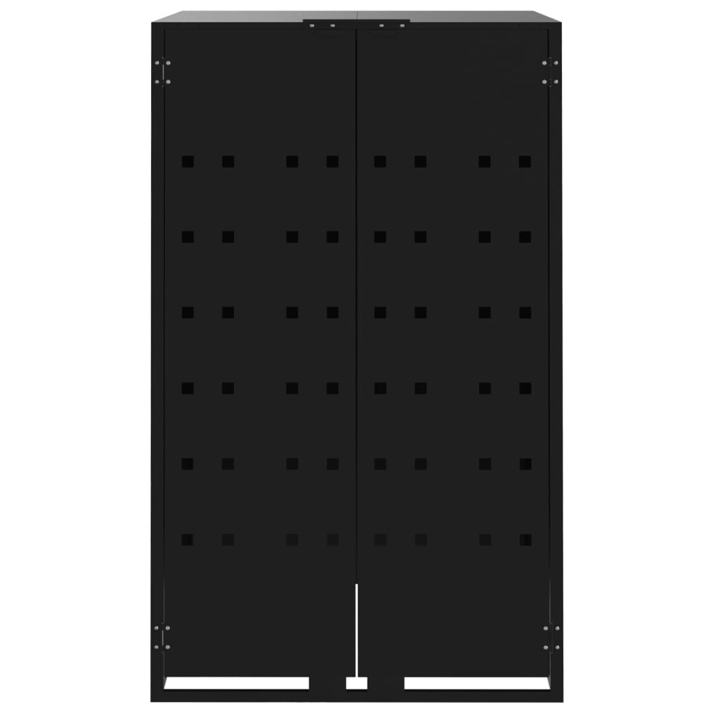 Mülltonnenbox für 1 Tonne Schwarz 69x79x117 cm Stahl