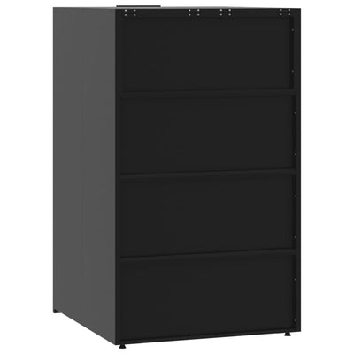 Mülltonnenbox für 1 Tonne Schwarz 69x79x117 cm Stahl